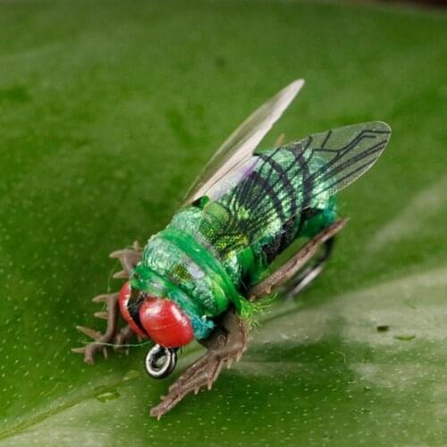 2Pcs/Set 14MM 0.2g Fake Fly Lure Fishing Floating Sharp Hook Lightweight Bionic Fly Bait Insect False Horse Mouth for Outdoor