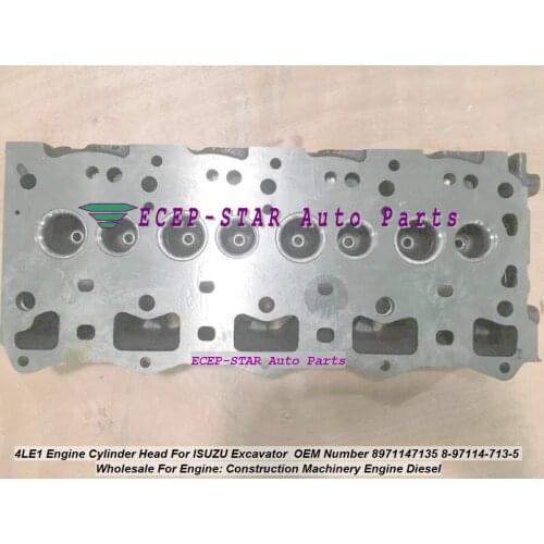 4LE1 Engine Cylinder Head For ISUZU Excavator Diesel Construction Machinery Engine OEM NO 8971147135 8-97114-713-5 8 97114 713 5