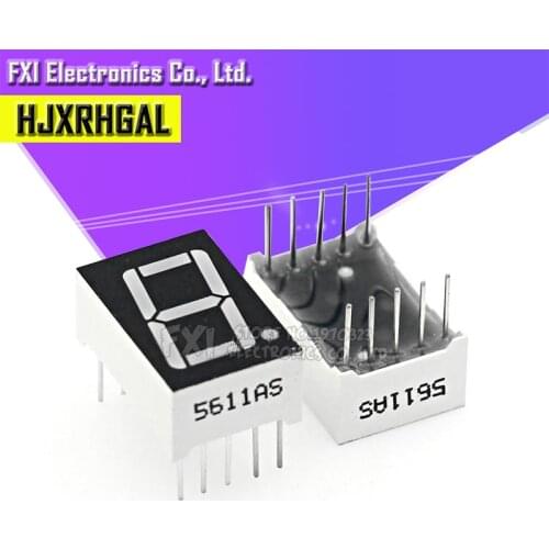 5PCS Digital tube segment common Cathode Red 1 Bit digital Tube 0.56 inch. Red LED Display LED Digital tube