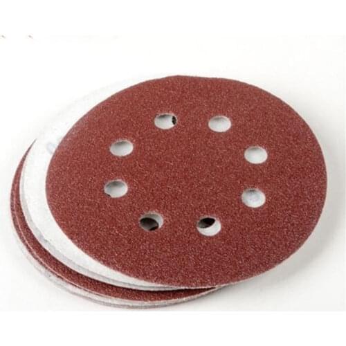 5pcs Sandpaper Round Shape Sanding Discs Hook Loop Sanding Paper Buffing Sheet Sandpaper 8 Hole Sander Polishing Pad