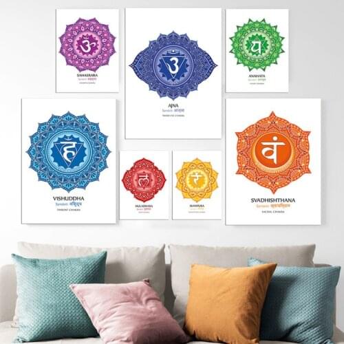 5D Diamond Painting Chakra Poster Wall Art Home Decor Wall Pictures Diamond Embroidery Spiritual Art Print Buddha Wall Art