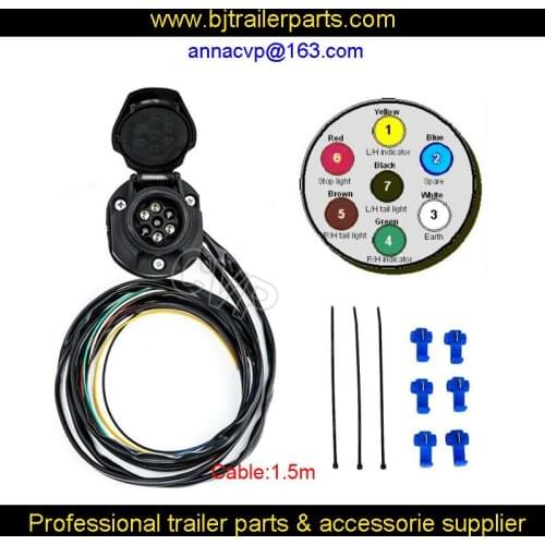 7 pin trailer plug plastic socket prewired truck automotive parts boat, trailer connector, trailer plug socket,trailer parts
