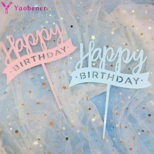 Acrylic Happy Birthday Cake Topper 1st 1 2 3 4 5 18 21st 30 40 50 Years Birthday Party Decoration Adult Kids Boy Girl BabyShower