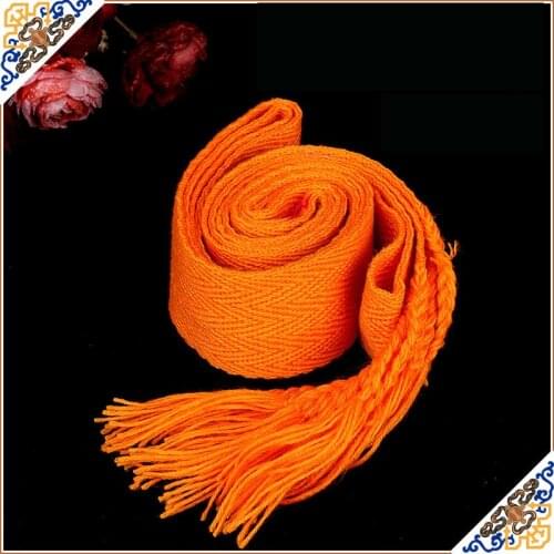 Buddhist Tibetan Jewelry Supplies Cotton Woven Belt Wild Monk Clothing Lay Orange