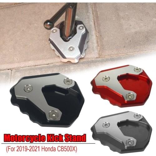 CNC Aluminium Kickstand Footside Side Stand Extension Englarger Plate Pad For 2019 2020 Honda CB500X Motorcycle Accessories