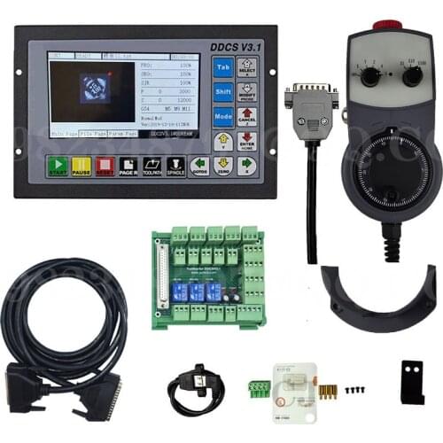 3 /4 axis offline CNC motion controller DDCSV3.1 new upgrade with enlarged wiring board and emergency stop electronic handwheel