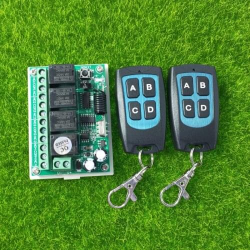 433mhz DC12V 4CH Wireless Remote Control lighting RF Switch System transmitter & receiver Electric curtains/ garage doors