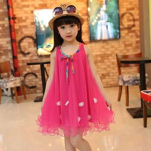 Kids Baby Girls Summer Dress Sleeveless Princess Party Pageant Flower Dress Newborn Baby Girl Clothes O-neck Sleeveless Cotton