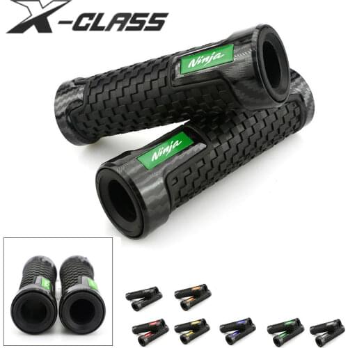 For Kawasaki Ninja 400 650 300 250 1000 ZX10R ZX6R Motorcycle Handlebar Grips Hand Grips 22mm Guard Rubber Carbon Protector