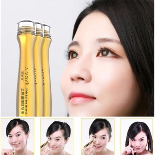 Dropship 100PCS/lot Free Shipping 24K Roll Ball Gold Eye Cream Skin Remove wrinkles gold activating Essence