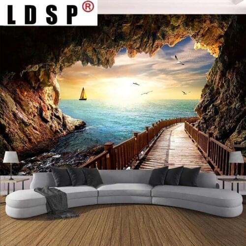 LDSP Cave Path Tapestry Landscape Wall Art Hanging Tapestry Posters Bedroom Modern Living Room Background Wall Cloth Home Decor