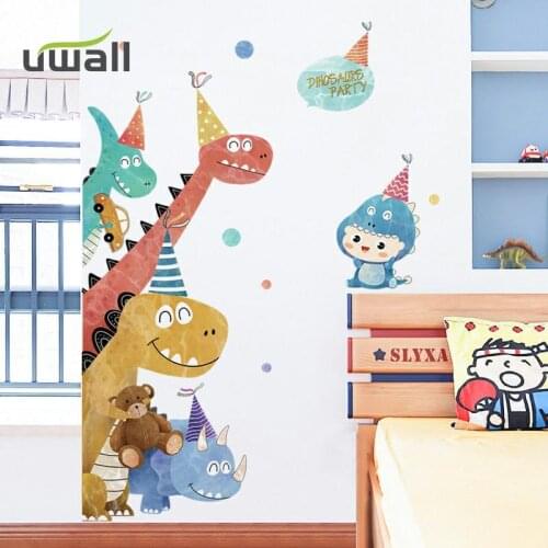 Creative Cartoon Dinosaur Wall Stickers Boy Bedroom Decor Self-Adhesive Wall Sticker Kids Room Decor Home Decor Door Stickers