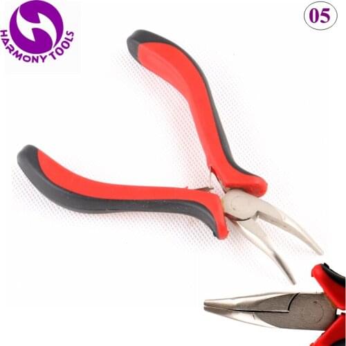 HARMONY 2 Pieces Red&Black Handle Salon Curved Pliers Keratin Pre-bonded Micro Ring I tip Hair Extensions Tools ( Style 05 )