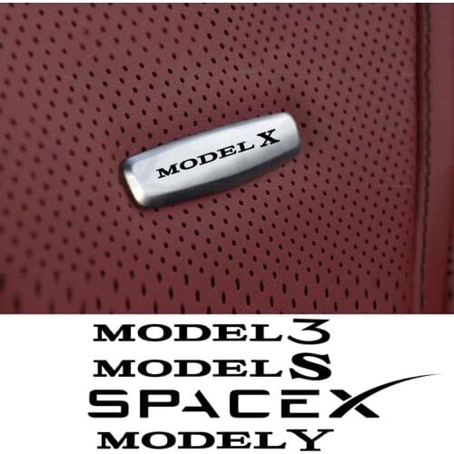 Car Chair Seat Sticker Front Seat Tuning Badges Metal For Tesla model 3 x model y model s Roadster P100D SPACEX Car Accessories