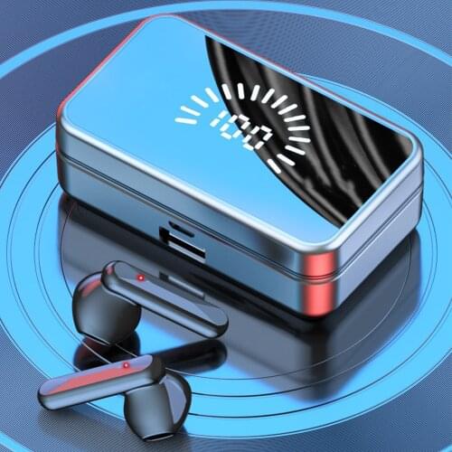 The new mirror wireless bluetooth headset touch digital display 5.0 sports headset S20 tws bluetooth headset