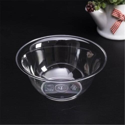 Disposable plastic bowl Aviation crystal bowl transparent bowl Thickened hard transparent PS tableware party wedding supplies