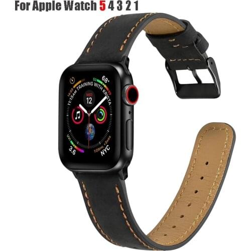 For Apple Watch 5 Band Genuine Leather Apple Watch Strap Bracelet for iWatch Band 44mm 40mm 42mm 38mm Smart Watch Accessories