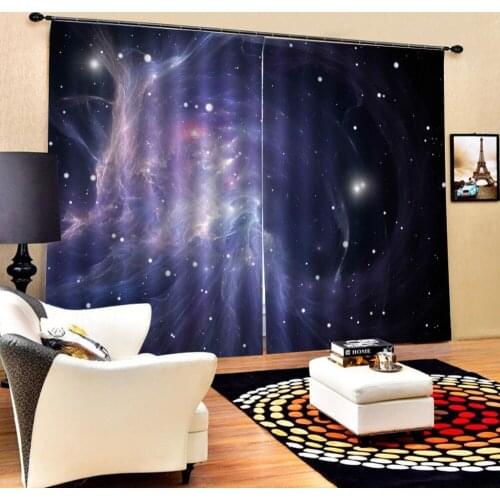 Customized size Luxury Blackout 3D Window Curtains For Living Room dark blue curtains Decoration curtains