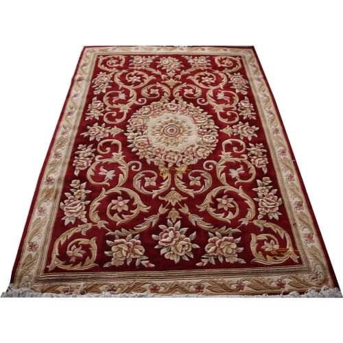Custom carpet wool french carpet About machine made Thick Plush Savonnerie Rug 4.5'X6.5'carpet livingroom mat3d carpet3d carpet