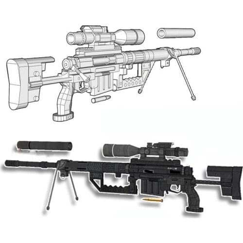 M200 Sniper Rifle 3D Paper Model Handmade DIY 1:1 Firearms Finished 120cm Cosplay for War Game Puzzle Gun Toy