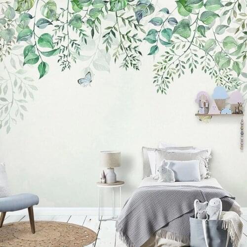 Modern Hand Painted 3D Leaf Vine Mural Wallpaper Nordic Style Living Room Bedroom Home Decor Wall Painting Papel De Parede Sala