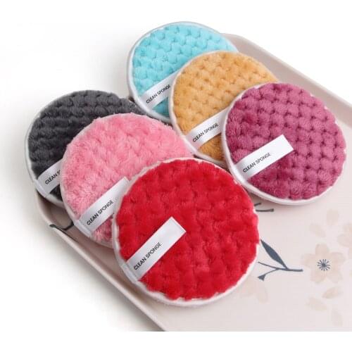 1Pc Lazy Makeup Remover Double-sided Microfiber Makeup Remover Puff Reusable Sponge Face Cleansing Sponge Cleaner Tools