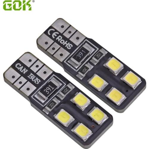 Super Bright!! 50 X T10 W5W led canbus 194 168 2835 t10 8SMD Canbus NO ERROR Car Auto Bulbs Indicator Light Parking Lamps White