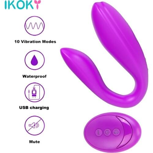 Clitoris Vibrators U Shape 10 Frequency G Spot Vibrator Dual Motor Sex Toy For Woman Silicone Stimulator Wireless Remote Control