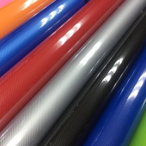 Car Styling high glossy 5D black red silver carbon fiber vinyl film carbon fiber car wrap sheet Roll film tool Car sticker Decal