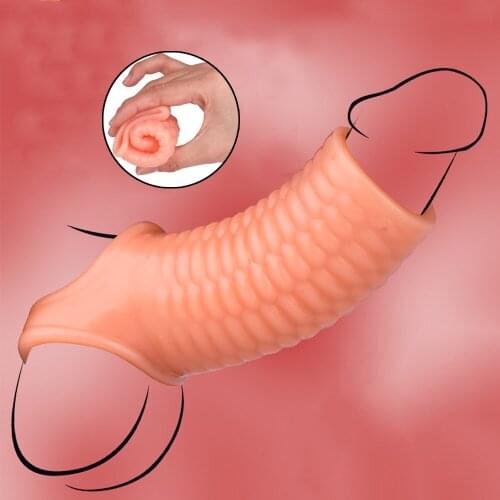 Adult Male Silicone Reusable Penis Ring Delay Ejaculation Cock Sleeve Extender Intimate Goods Sex Toys Cockrings For Men