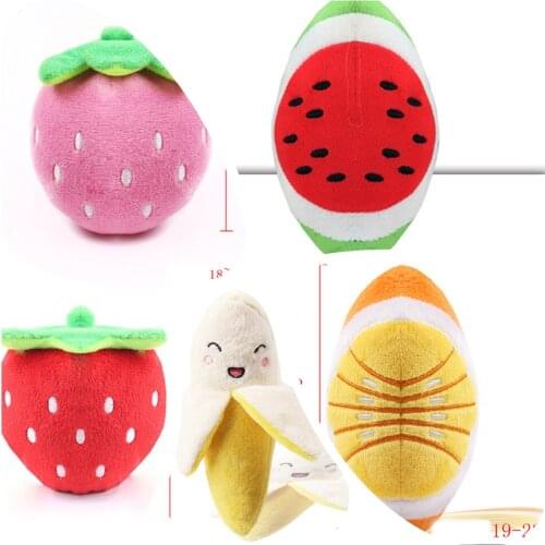 1PCS Fidget Dog Toys Fruits Squeaky Plush Sound Stuffed Pet Toys Watermelon Cheap Pet Products Funny Accessories For Large Dogs