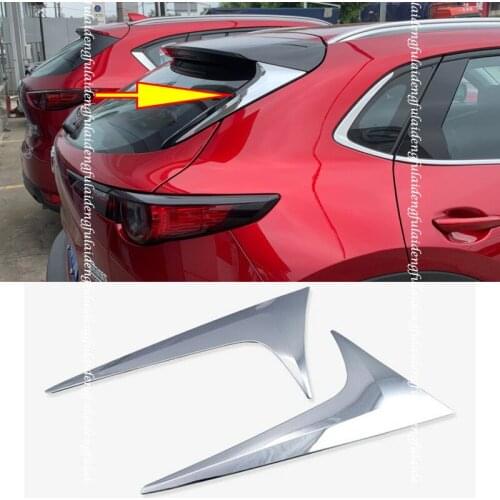 2pcs For Mazda CX-30 2020-2021 ABS Chrome Rear Window Triangle Spoiler Decor cover Trim Car Accessories