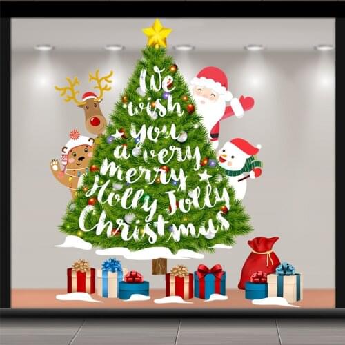 2021 Christmas electrostectrelectrative sticker Christmas decorations without trace window stickers wallpaper glass window