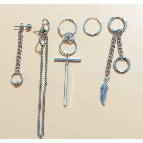 5 pcs/set KPOP Bangtan Boys Album JIMIN Wing Stud Earrings Korean Fashion Jewelry Accessories For Mens And Womens