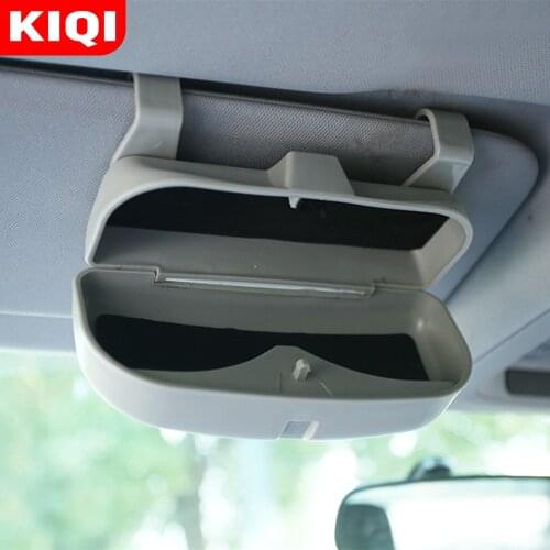 KIQI Auto Accessories 1Pc New Car Sunglasses Holder Glasses Case Cage Storage Box for VW Audi Benz Honda Mazda Hyundai Chevrolet