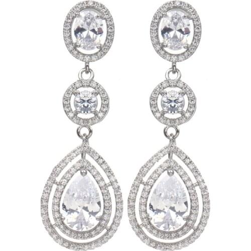 Bettyue New Arrival Geometry Circular Shape Long CZ Earring For Female Fashion Ornament In Wedding Party Light Luxury Jewelry