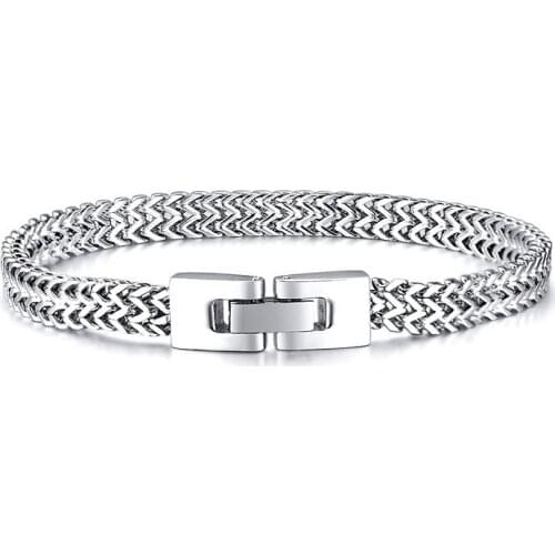 Men bracelet stainless steel Steel bracelet chains hand pandora charm bracelets mens hip hop gifts for male accessories jewelry