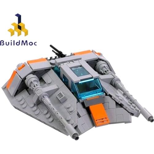 BuildMOC City Space Station Titanium Vehicle MOC-15626 Spaceship Technical Snowspeeder Building Blocks City Ship Bricks Kid Toys