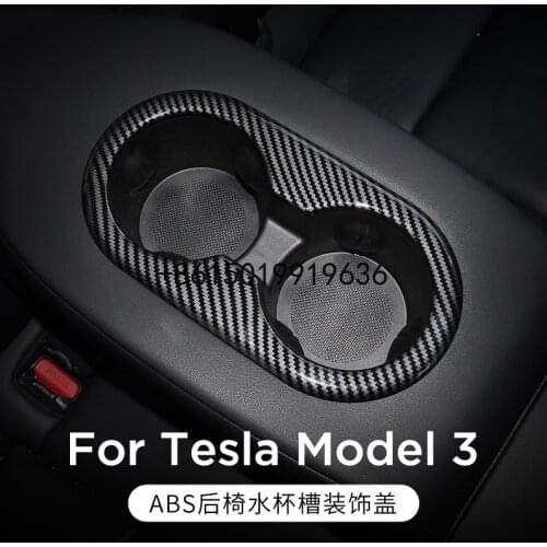 For Tesla Model 3 water cup slot decorative cover patch rear drain cup decoration modification accessories
