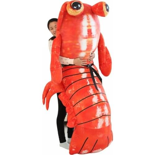 Fancytrader Jumbo Pop Anime Mantis Shrimp Plush Toy Giant Stuffed Soft Simulated Sea Animals Lobster Doll for Adult and Children
