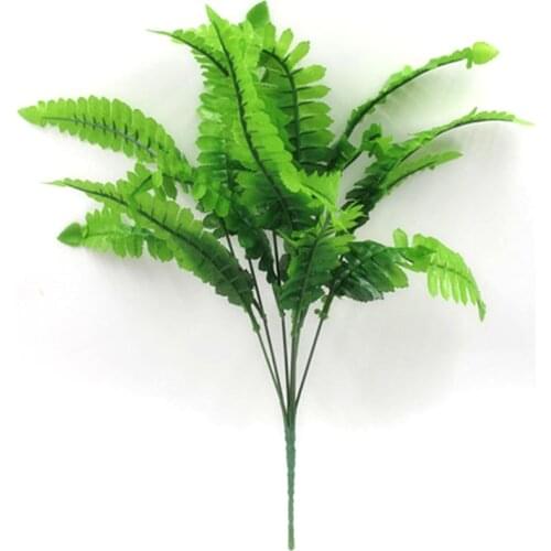 7 Fork Artificial Plastic Leaf Fern Persian Artificial Flower Plant Grass Simulation Green Leaf DIY Home Balcony Decoration