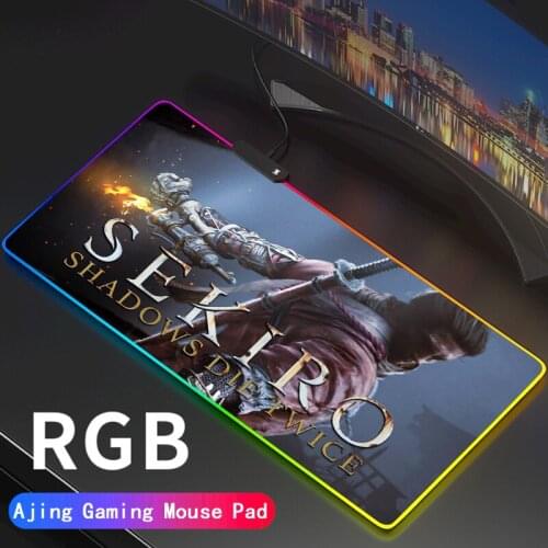 SEKIRO Mouse Pad Rgb Anime Rug Setup Gamer Accessories Gaming Mats with Backlight Mat Mousepad Speed Led Keyboard Carpet