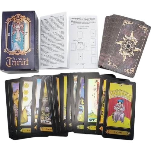 Laser Waite Tarot Cards 78 Sheet Mysterious Divination Tarot Deck Cards Game Board Game Beginner With Manual English Version