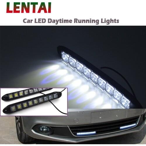 LENTAI 1Set Car Daytime Running Lights 12V 9 LED DRL Lamp For VW Golf 4 7 5 MK4 Mazda 6 cx-5 Peugeot 206 207 208 508 Touareg