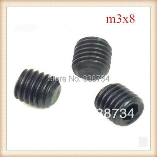 M3*8mm din913 12.9grade carbon steel black oxide hex socket head grub screw m3