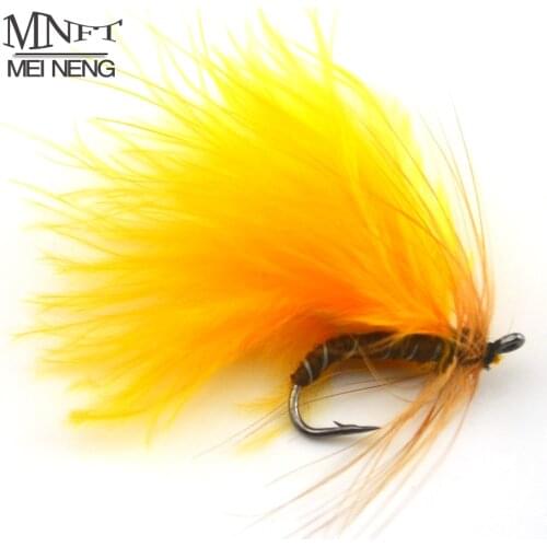 MNFT 10PCS 7# Color Yellow Nymph Trout Fly Fish Trout Fishing Bugs Wholesale Price