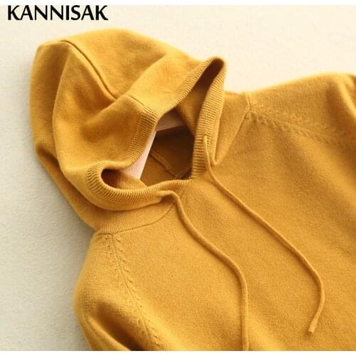 Fashion Spring Autumn Women Hoodies 2021 New Solid Sweatshirts Long Sleeve Hooded Hoodie Loose Lady Casual Knitted Pullovers