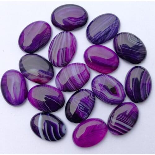 Fashion 25x18MM Natural Stone stripe Purple Onyx cab cabochon for jewelry making charm beads 12Pcs/lot Free shipping no hole
