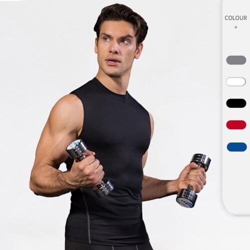 Mens Gym Tank Sports Running Top Sleeveless T-shirt Summer Vests Man Bodybuilding Fitness Training Singlets Exercise Shirts