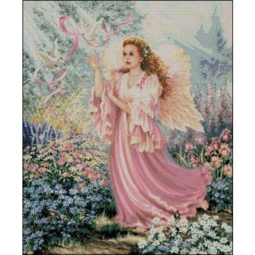 Dawn of Hope Angel girl Top Quality Sewing kit Embroidery Needlework 14CT Unprinted Art Cross Stitch Kits DIY Handmade Decor
